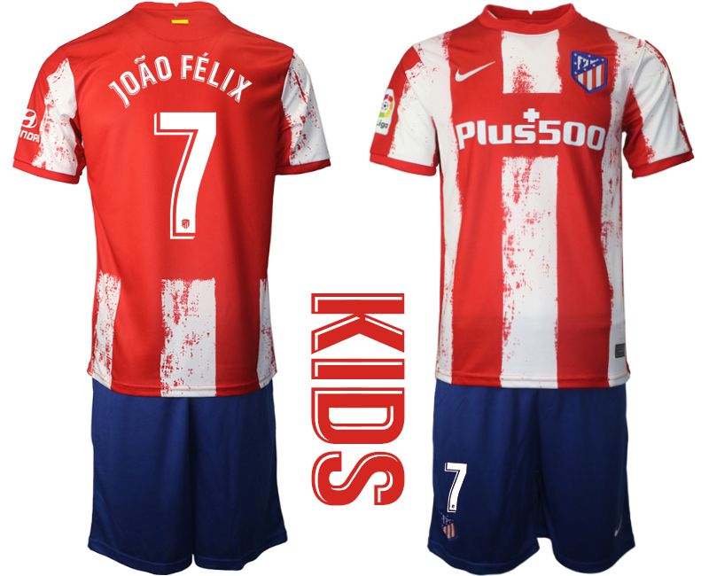 Youth 2021-2022 Club Atletico Madrid home red #7 Nike Soccer Jersey